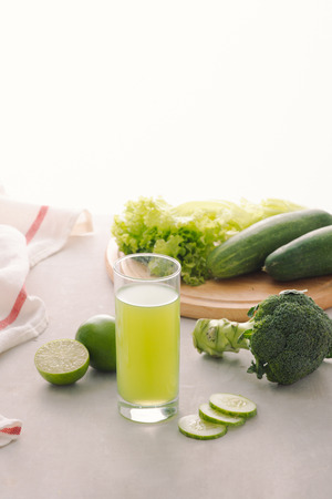 Various freshly squeezed vegetable juices for Fastingの写真素材