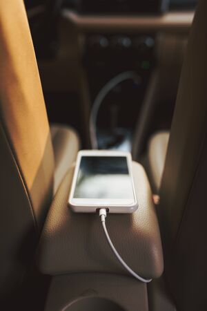 charge the battery phone in car.の写真素材