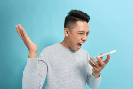 You will have problems man! Angry confused aggressive in bad mood guy shouting threatening in the...