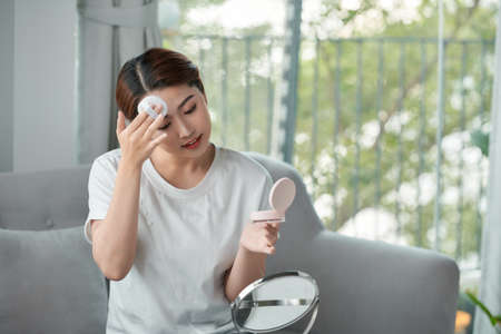 woman with makeup cosmeticsの写真素材