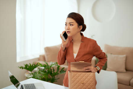 The girl is going to a business meetingの写真素材