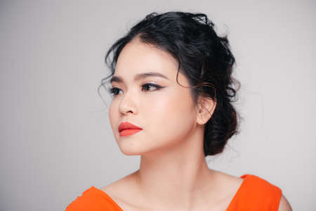 Asian girl with perfect makeupの写真素材