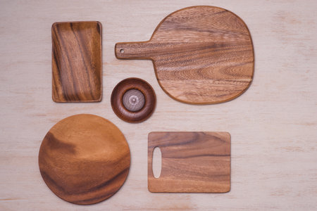 Wooden container on white backgroundの写真素材