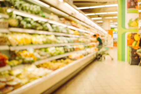 Delivery Background of supermarket shelves, fresh vegetables, fresh vegetables, frozen refrigeratorの写真素材