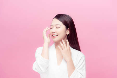 Asian girl beauty face skincare and health wellnessの写真素材