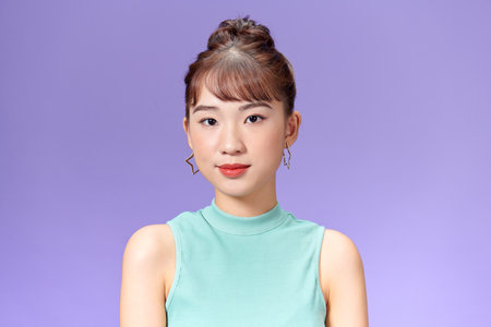 Asian woman with a beautiful face and fresh,の写真素材