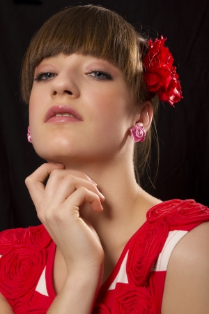 lady in red 09の写真素材