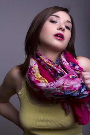 lady with scarf 03の写真素材