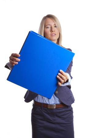 female with folderの写真素材