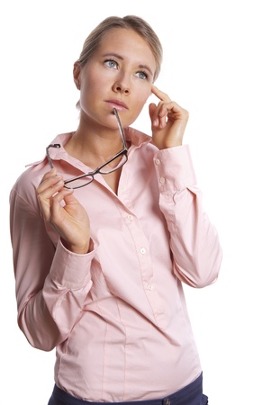female is thinkingの写真素材