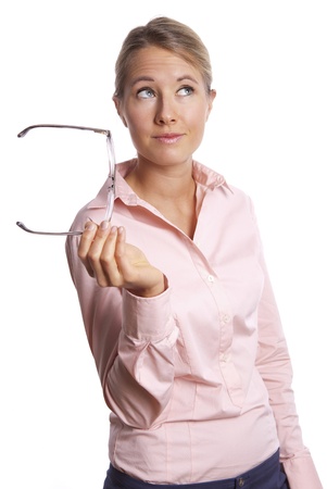 female with glassesの写真素材