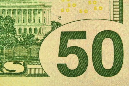 number fifty - macro of a dollar bill