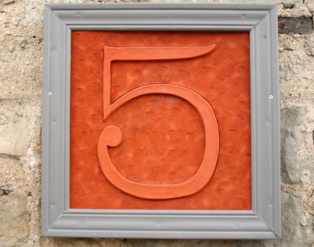 house number fiveの写真素材