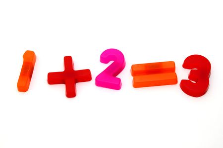 magnet numbers forming a simple sum over a white surface