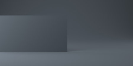 3d rendering of empty room with gray wall and floor, studio backgroundの写真素材