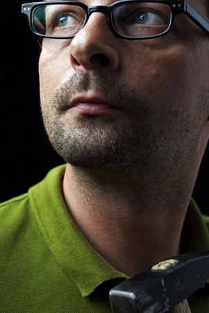 A Man with a hammerの写真素材