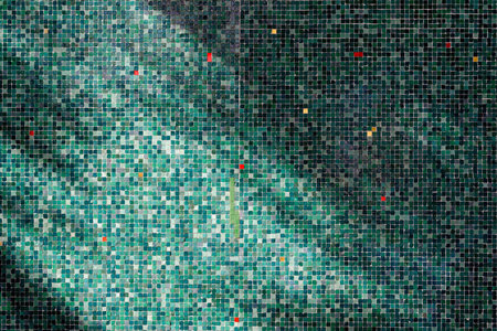 A pattern of green tilesの写真素材