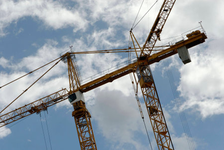 Crane on a construction siteの写真素材