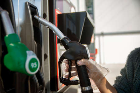 the price of gasoline rises due to the pandemicの写真素材