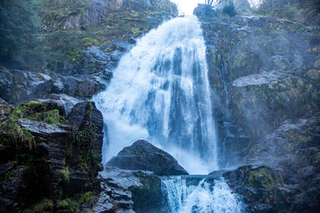 Big Waterfall full of water fall with great strengthの写真素材