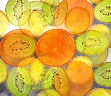 Laminated fruit backgroundの写真素材