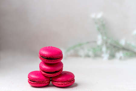 Strawberry pyramid macaroons, French cookie
