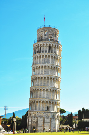 Leaning Tower of Pisa in Tuscanyの写真素材
