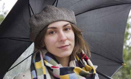Beautiful woman with umbrella