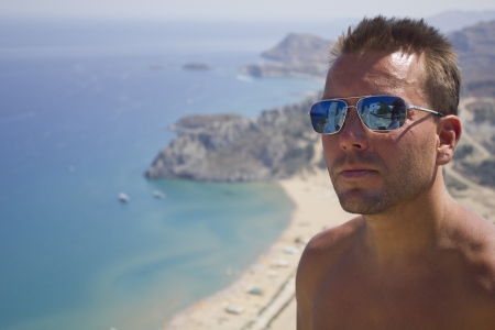 Handsome man on holiday