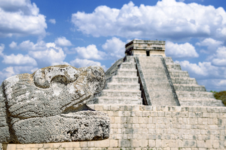 The most remarkable structure in Chichen Itza mayan archaeological siteの写真素材
