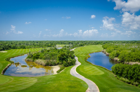 Golf club facilities of a luxury resort in the caribbeanの写真素材