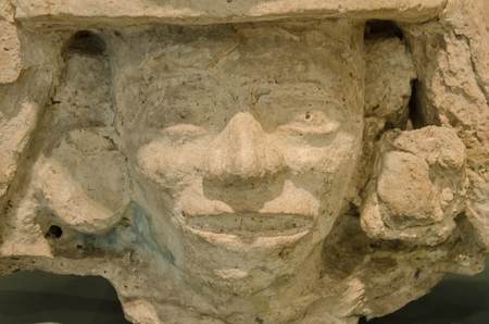 Handcrafted work in stone of the mayan cultureの写真素材