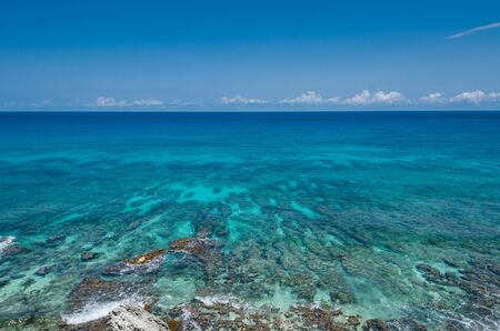 Rocky shore at Isla Mujeres, Cancunの写真素材