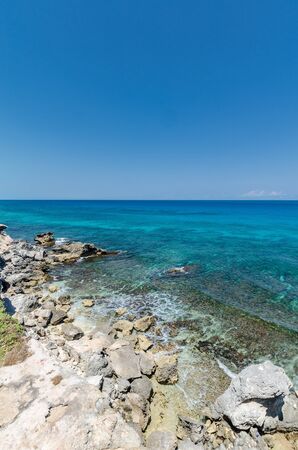 Rocky shore at Isla Mujeres, Cancunの写真素材
