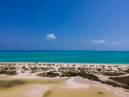 Aerial view of Isla Blanca, Mexicoの写真素材