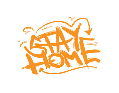 Stay home. lettering Keep healthy and help others. Quarantine precaution to stay safe from Coronavirus 2019-nCov Virus. Corona global problem spread viral.のイラスト素材