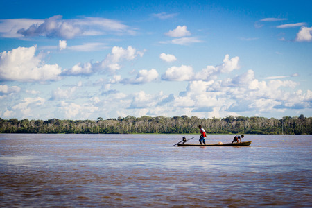 Amazon river jungle boat