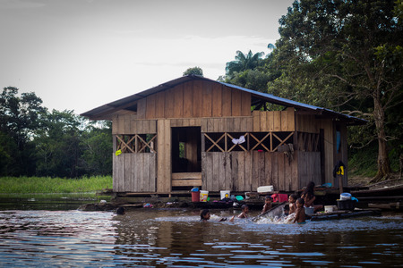 Amazon river jungle houseのeditorial素材