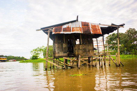House at the amazon riverのeditorial素材