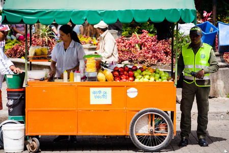 Vendor of fruit in guatape colombiaのeditorial素材