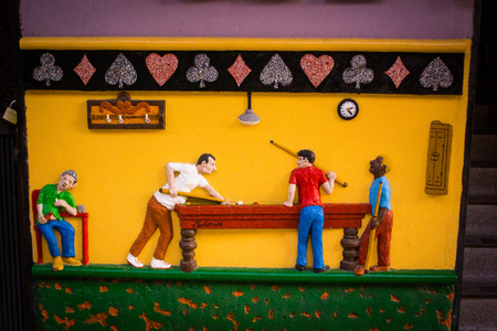 Picturesque, traditional and colorful sculpture at Guatape Colombia.のeditorial素材