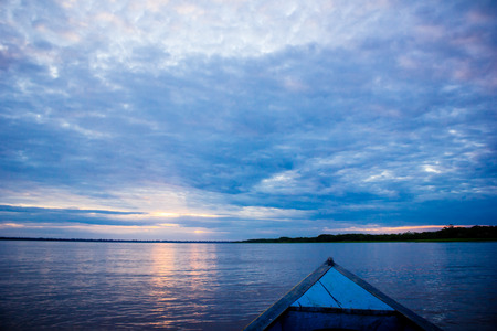 Sunset sunrise at Amazon River Jungleの写真素材