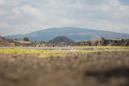 Teotihuacan aztec ruins in central mexico.の写真素材