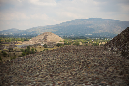 Teotihuacan aztec ruins in central mexico.の写真素材