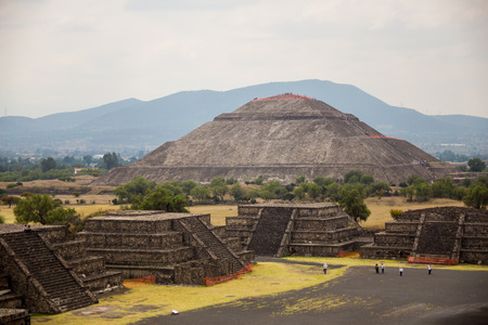 Teotihuacan aztec ruins in central mexico.の写真素材