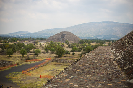 Teotihuacan aztec ruins in central mexico.の写真素材
