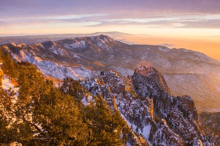 New Mexico, Albuquerque scenic mountain landscape shot at Sandia Peak National Park.の写真素材