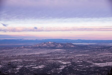 New Mexico, Albuquerque scenic mountain landscape shot at Sandia Peak National Park.の写真素材