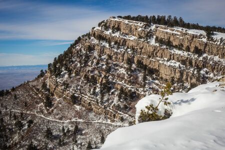 New Mexico, Albuquerque scenic mountain landscape shot at Sandia Peak National Park.の写真素材