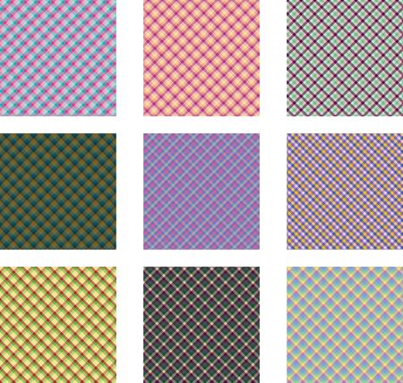 Seamless background set of plaid pattern, vector illustrationのイラスト素材